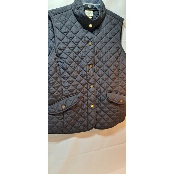Women's Quilted, Water-resistant Black Vest from St. John's Bay, L - Picture 1 of 5
